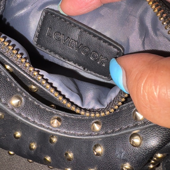 Studded Black Leather Crossbody Bag - Picture 6 of 10